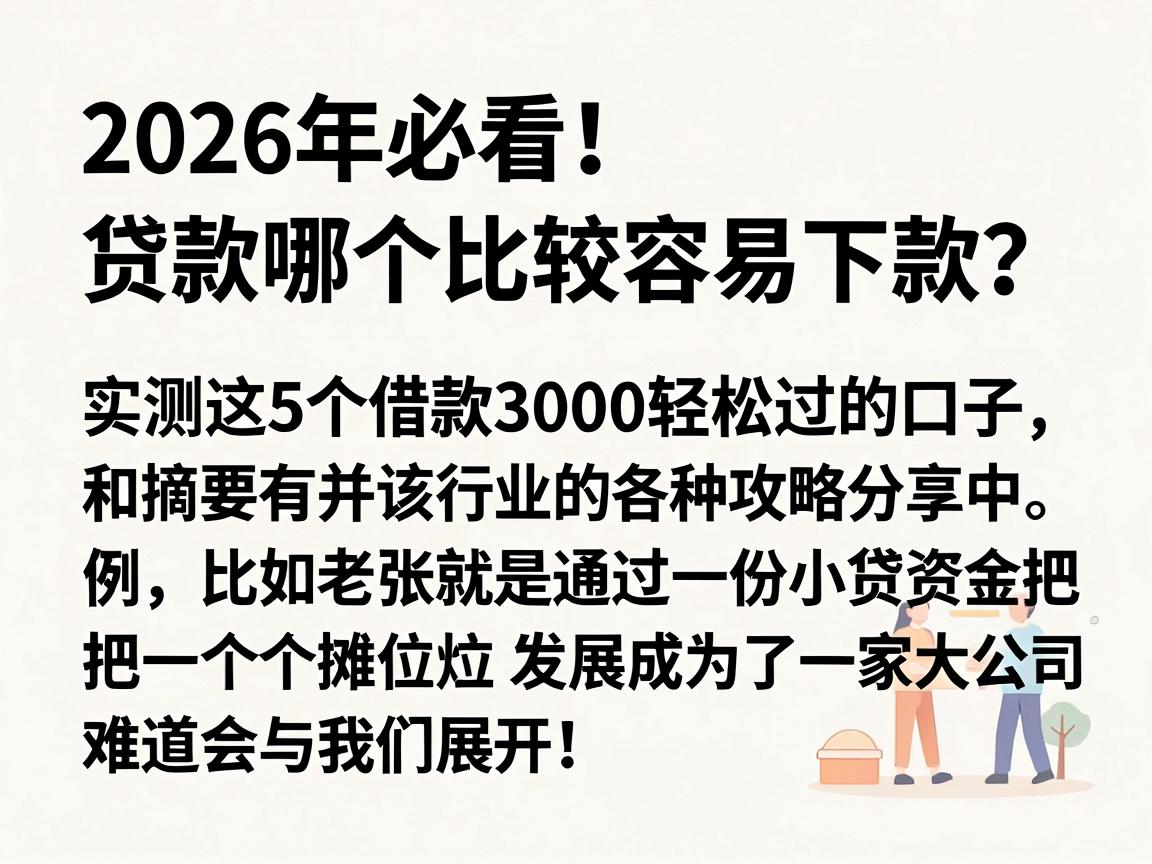2026年必看！贷款哪个比较容易下款？实测这5个借款3000轻松过的口子