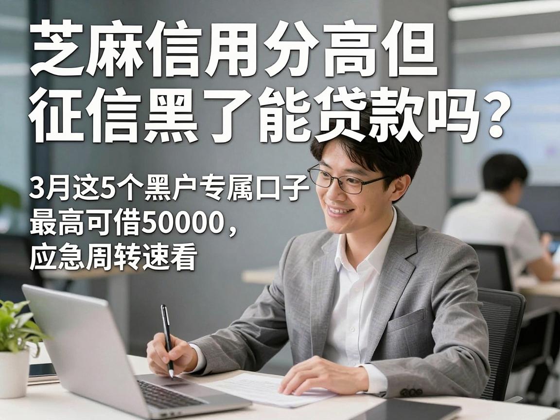 芝麻信用分高但征信黑了能贷款吗？3月这5个黑户专属口子最高可借50000，应急周转速看