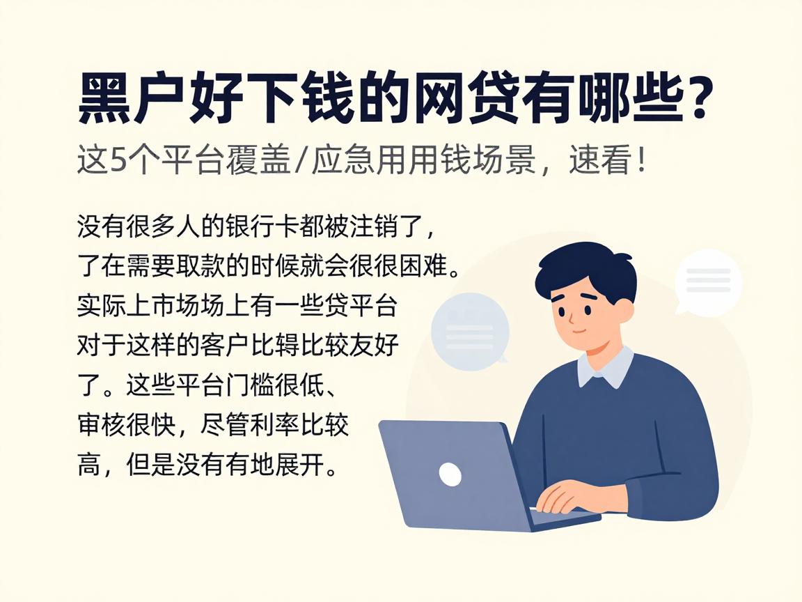 黑户好下钱的网贷有哪些？这5个平台覆盖应急用钱场景，速看！