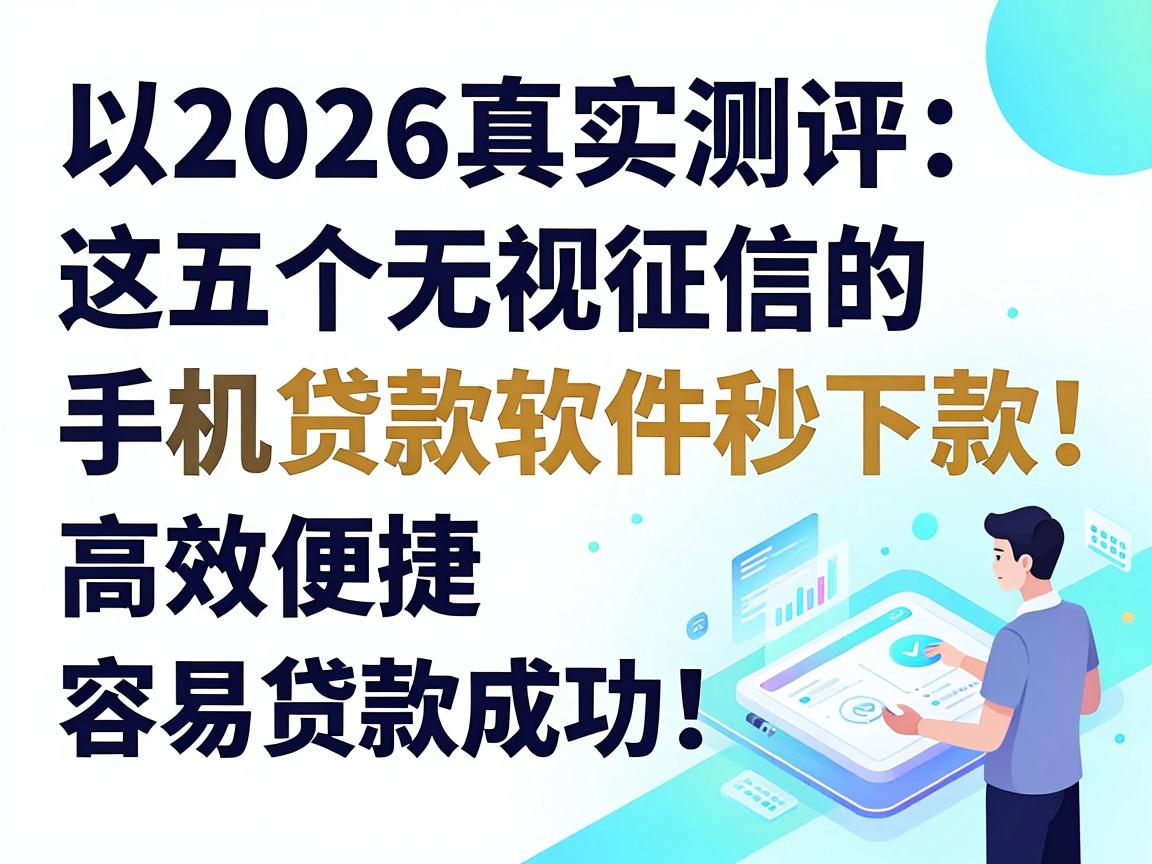 2026真实测评：这五个无视征信的手机贷款软件秒下款，高效便捷更容易贷款成功！