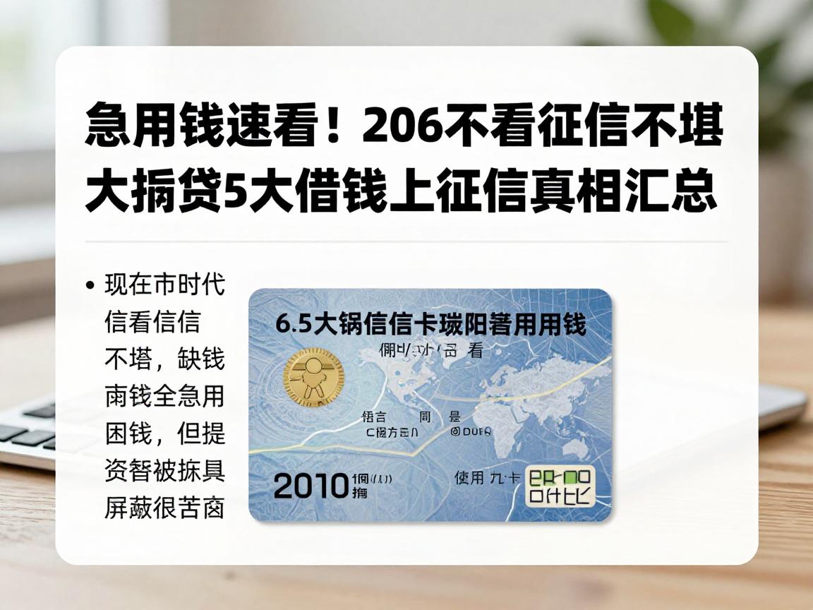 急用钱速看！2026不看征信不堪大数据的贷款全拆解，附5大信用卡借钱上征信真相汇总