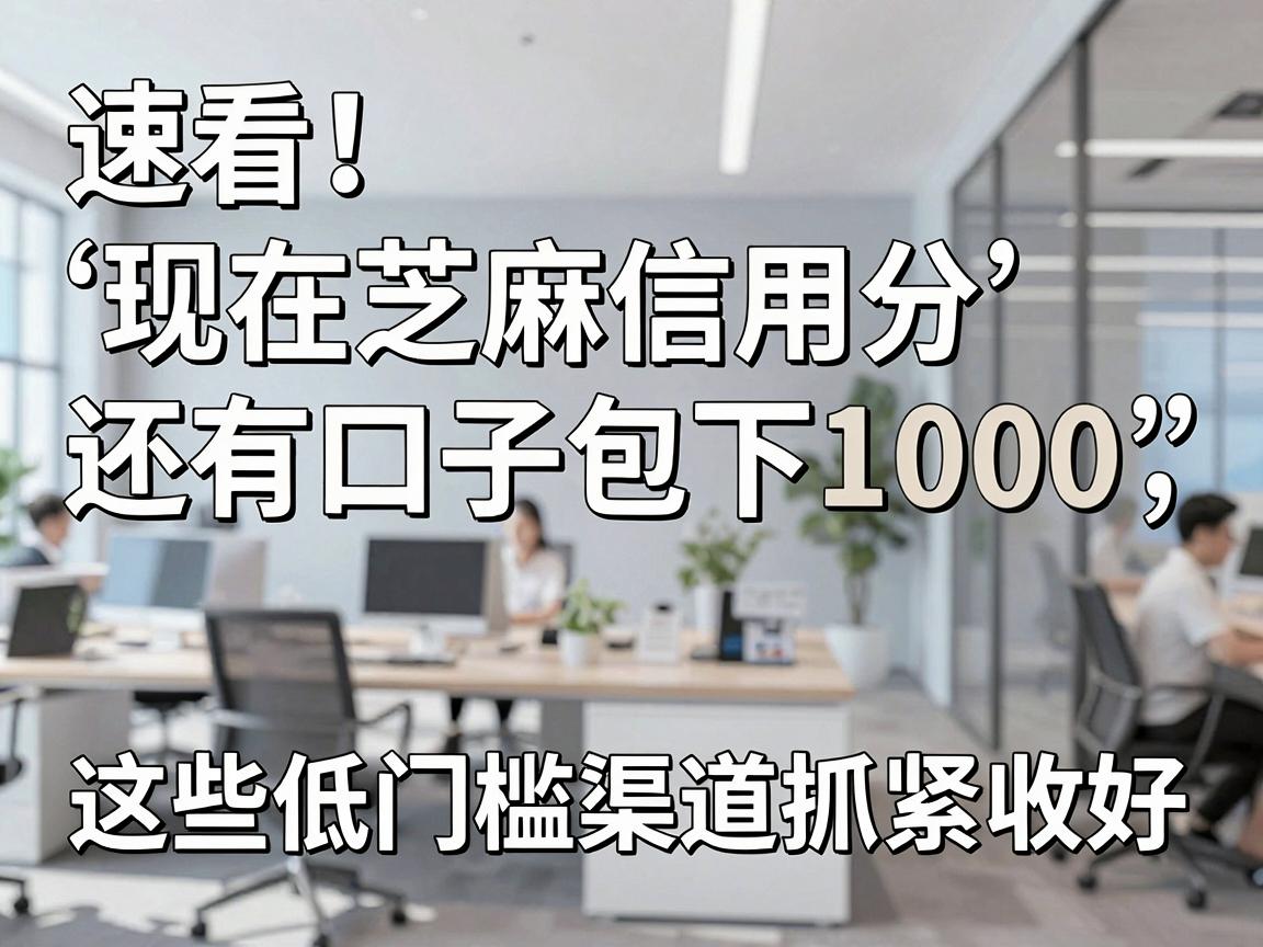 速看！现在芝麻信用分还有口子包下1000，这些低门槛渠道抓紧收好