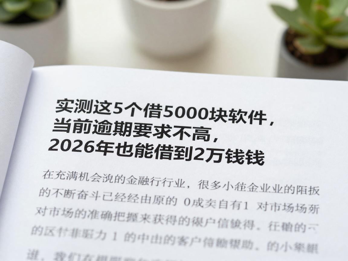 实测这5个借5000块软件，当前逾期要求不高，2026年也能借到2万块钱