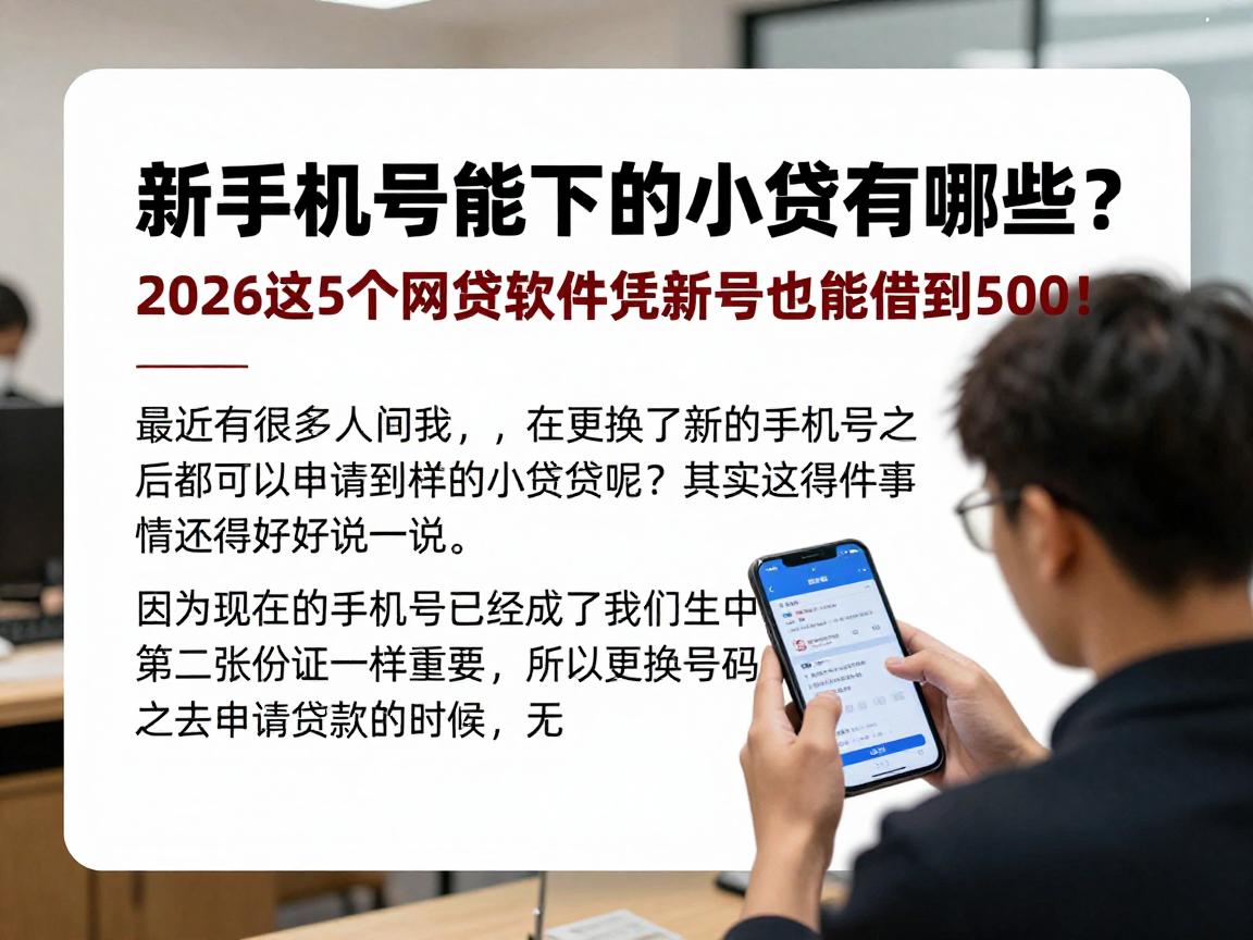 新手机号能下的小贷有哪些？2026这5个网贷软件凭新号也能借到500！
