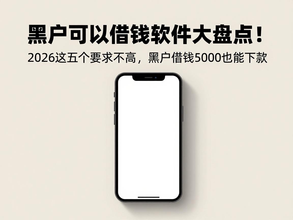 黑户可以借钱软件大盘点！2026这五个要求不高，黑户借钱5000也能下款
