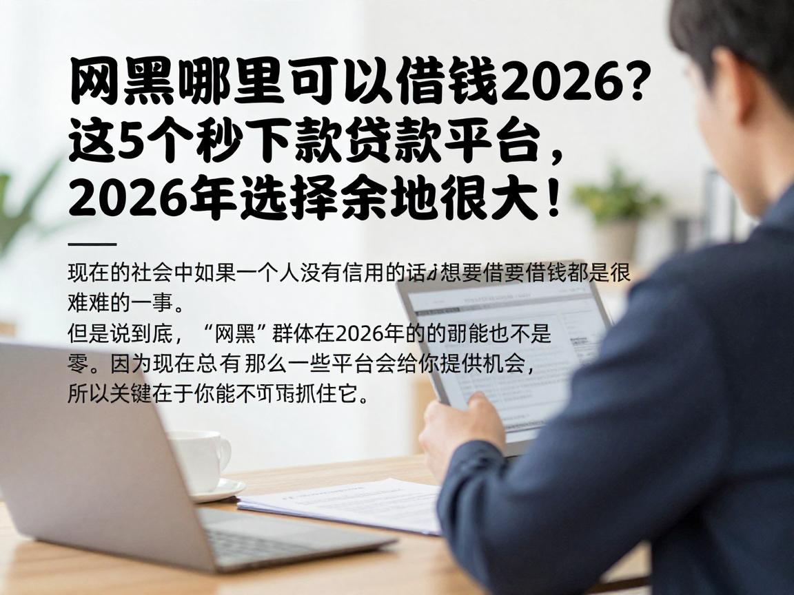 网黑哪里可以借钱2026？这5个秒下款贷款平台，2026年选择余地很大！
