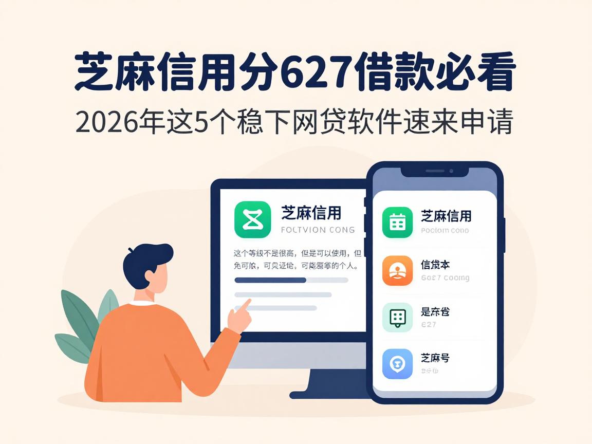 芝麻信用分627借款必看！2026年这5个稳下网贷软件速来申请