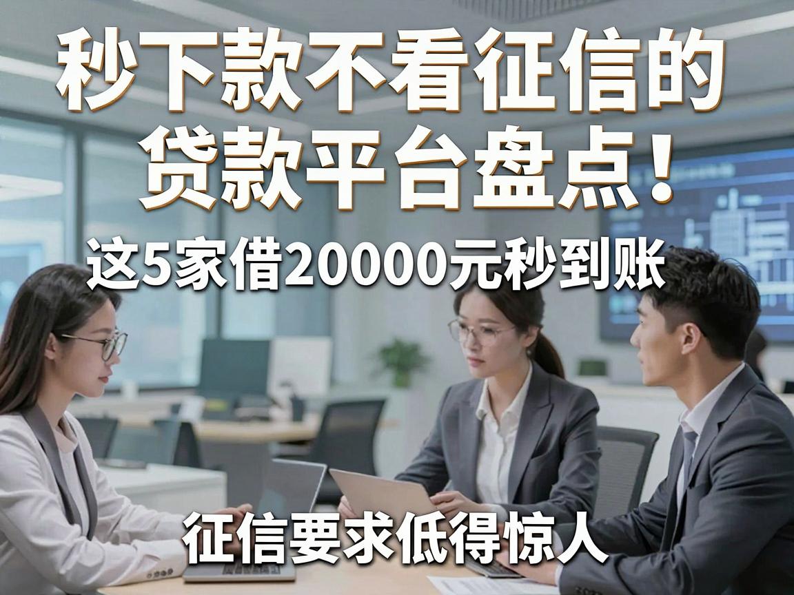 秒下款不看征信的贷款平台盘点！这5家借20000元秒到账，征信要求低得惊人