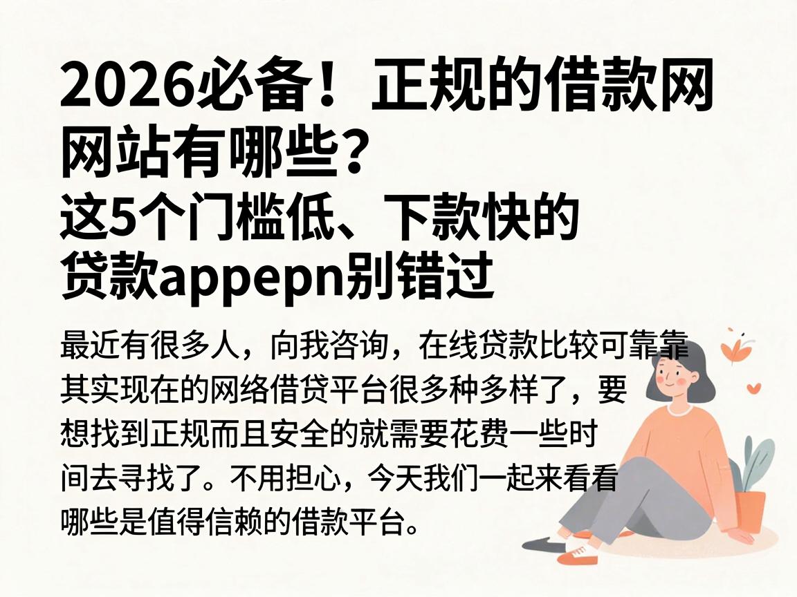2026必备！正规的借款网站有哪些？这5个门槛低、下款快的贷款App别错过