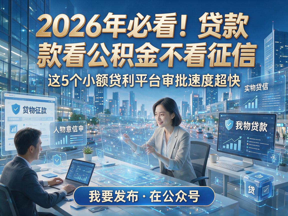 2026年必看！贷款看公积金不看征信，这5个小额贷款平台审批速度超快