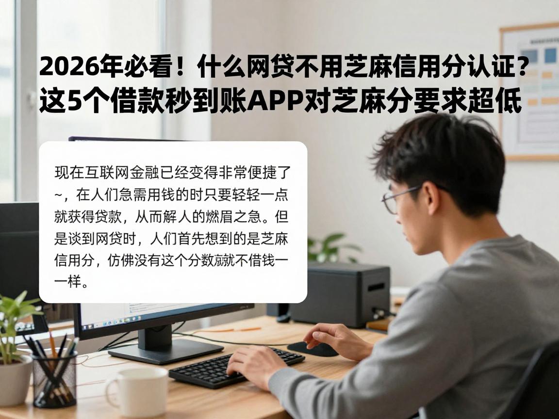 2026年必看！什么网贷不用芝麻信用分认证？这5个借款秒到账APP对芝麻分要求超低