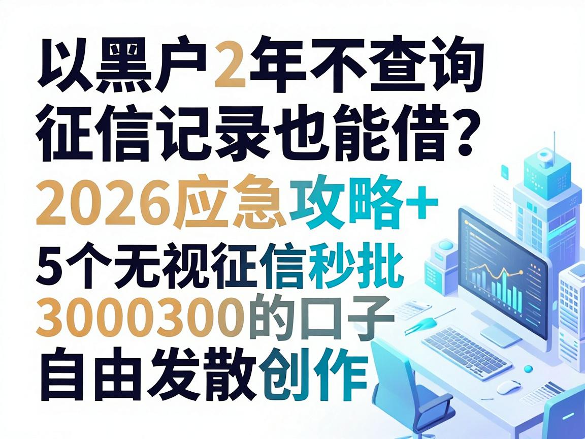 黑户2年不查询征信记录也能借？2026应急攻略+5个无视征信秒批3000的口子