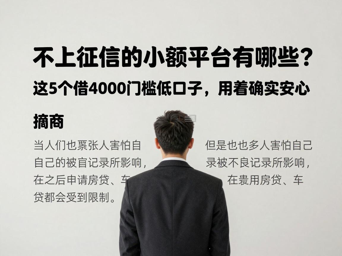 不上征信的小额贷款平台有哪些？这5个借4000门槛低的口子，用着确实安心