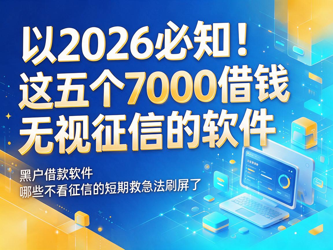 2026必知！这五个7000借钱无视征信的软件，黑户借款软件哪些不看征信的短期救急法刷屏了