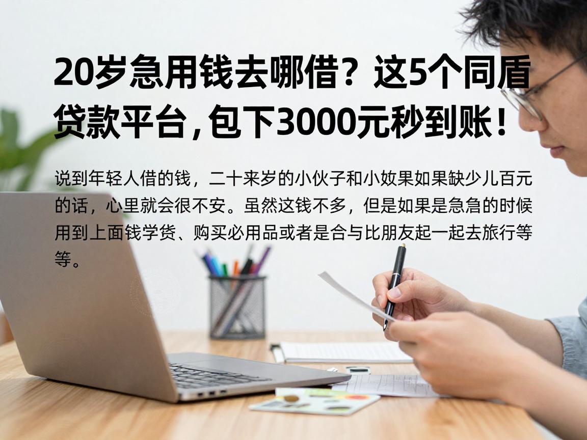 20岁急用钱去哪借？这5个同盾大数据贷款平台，包下3000元秒到账！
