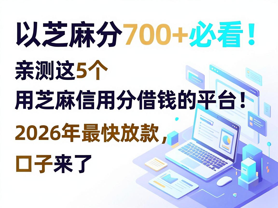 芝麻分700+必看！亲测这5个用芝麻信用分借钱的平台，2026年最快放款口子来了