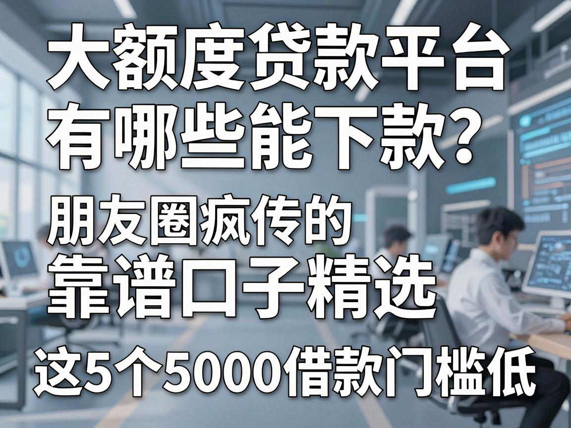 大额度贷款平台有哪些能下款？朋友圈疯传的靠谱口子精选，这5个5000借款门槛低！