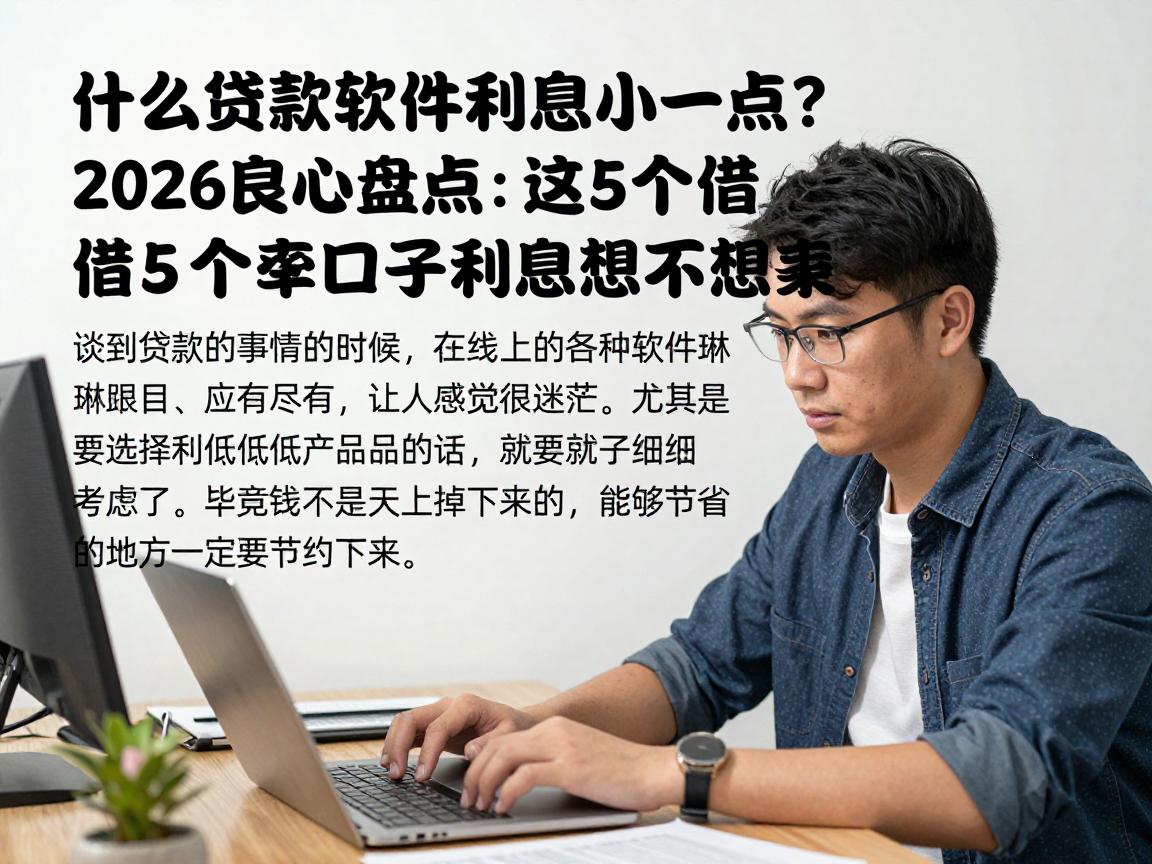 什么贷款软件利息小一点？2026良心盘点：这5个借款口子利息低到想不到
