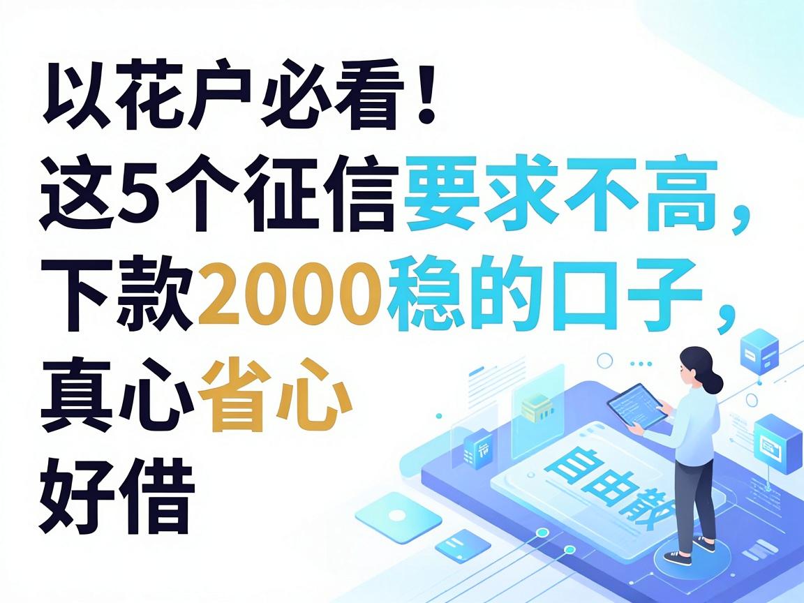 花户必看！这5个征信要求不高、下款2000稳的口子，真心省心又好借