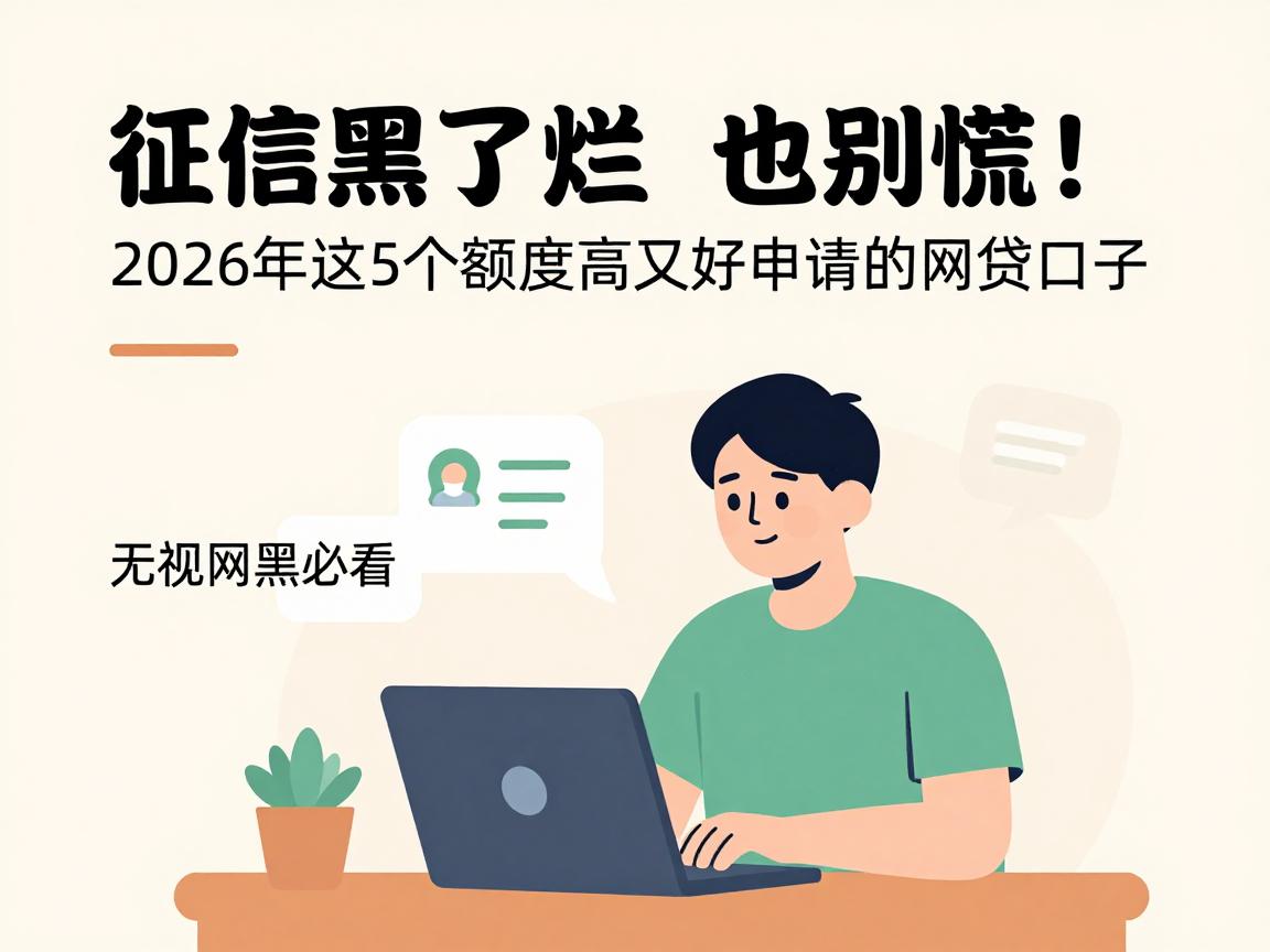 征信黑了烂了也别慌！2026年这5个额度高又好申请的网贷口子，无视网黑必看