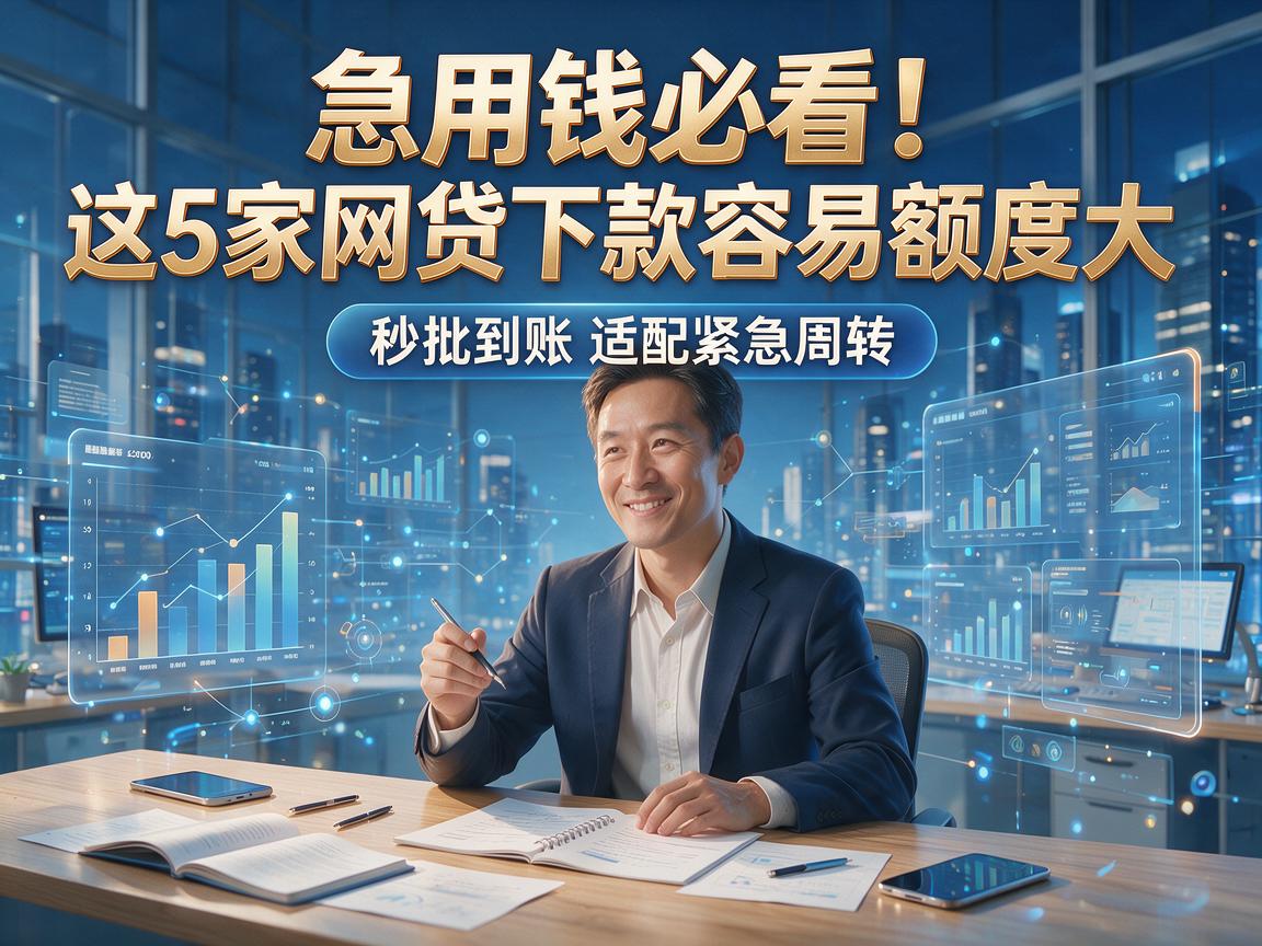 急用钱必看！这5家网贷下款容易额度大，秒批到账适配紧急周转