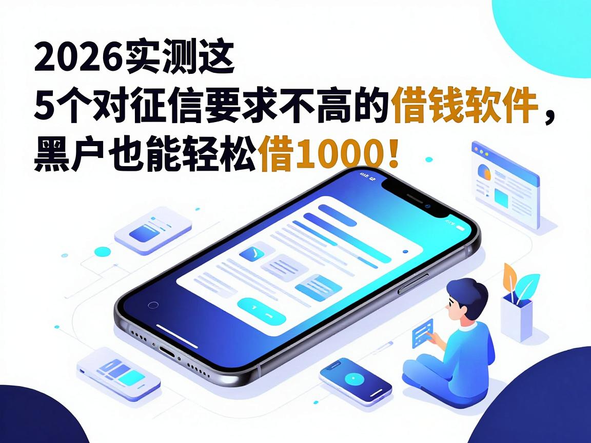 黑户手机上面贷款黑户可以贷吗？2026实测这5个对征信要求不高的借钱软件，黑户也能轻松借1000！