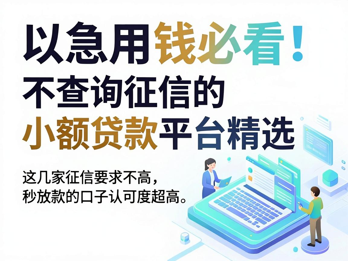 急用钱必看！不查询征信的小额贷款平台精选，这几家征信要求不高、秒放款的口子认可度超高