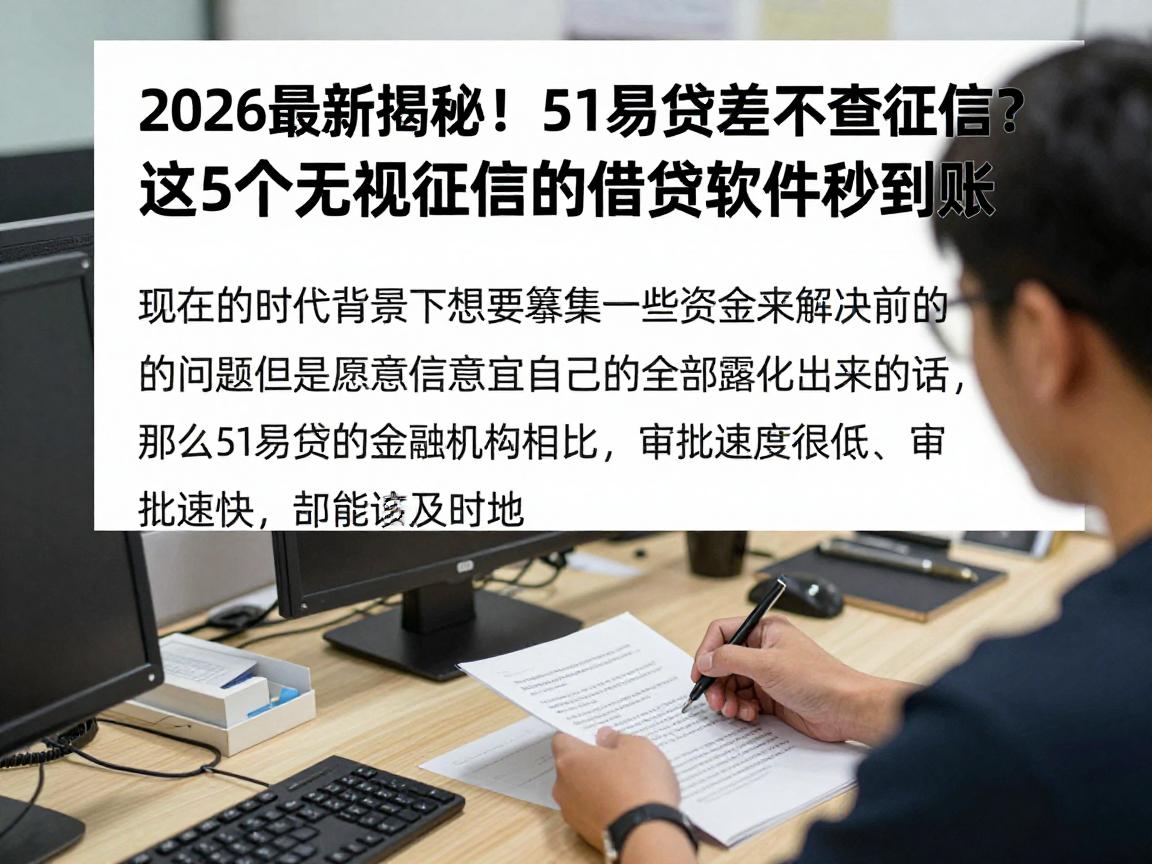 2026最新揭秘！51易贷差不查征信？这5个无视征信的借钱软件秒到账