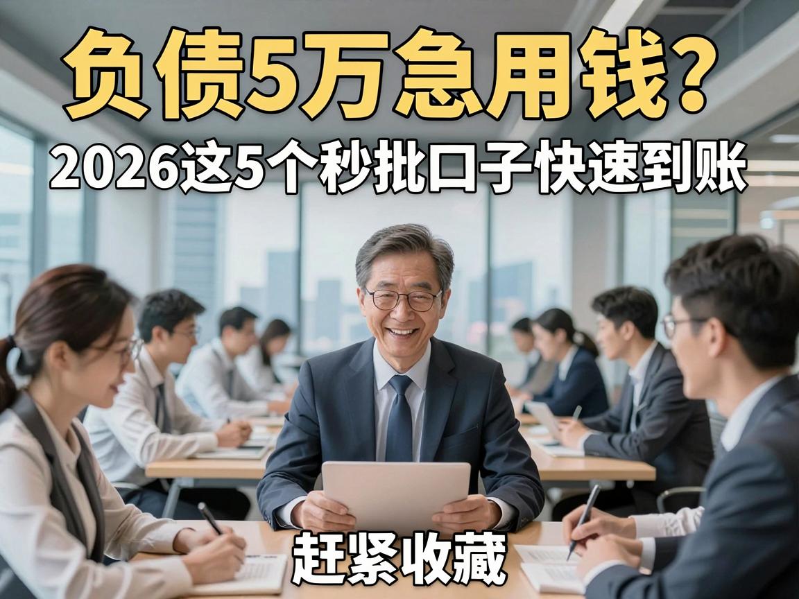 负债5万急用钱？2026这5个秒批口子快速到账，赶紧收藏！