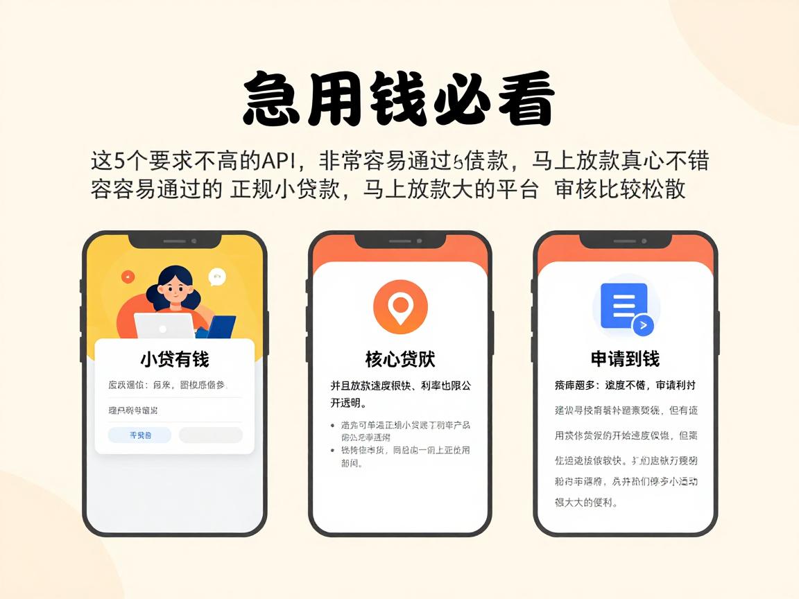 急用钱必看！这5个要求不高的APP，非常容易通过的正规小额贷款，马上放款真心不错