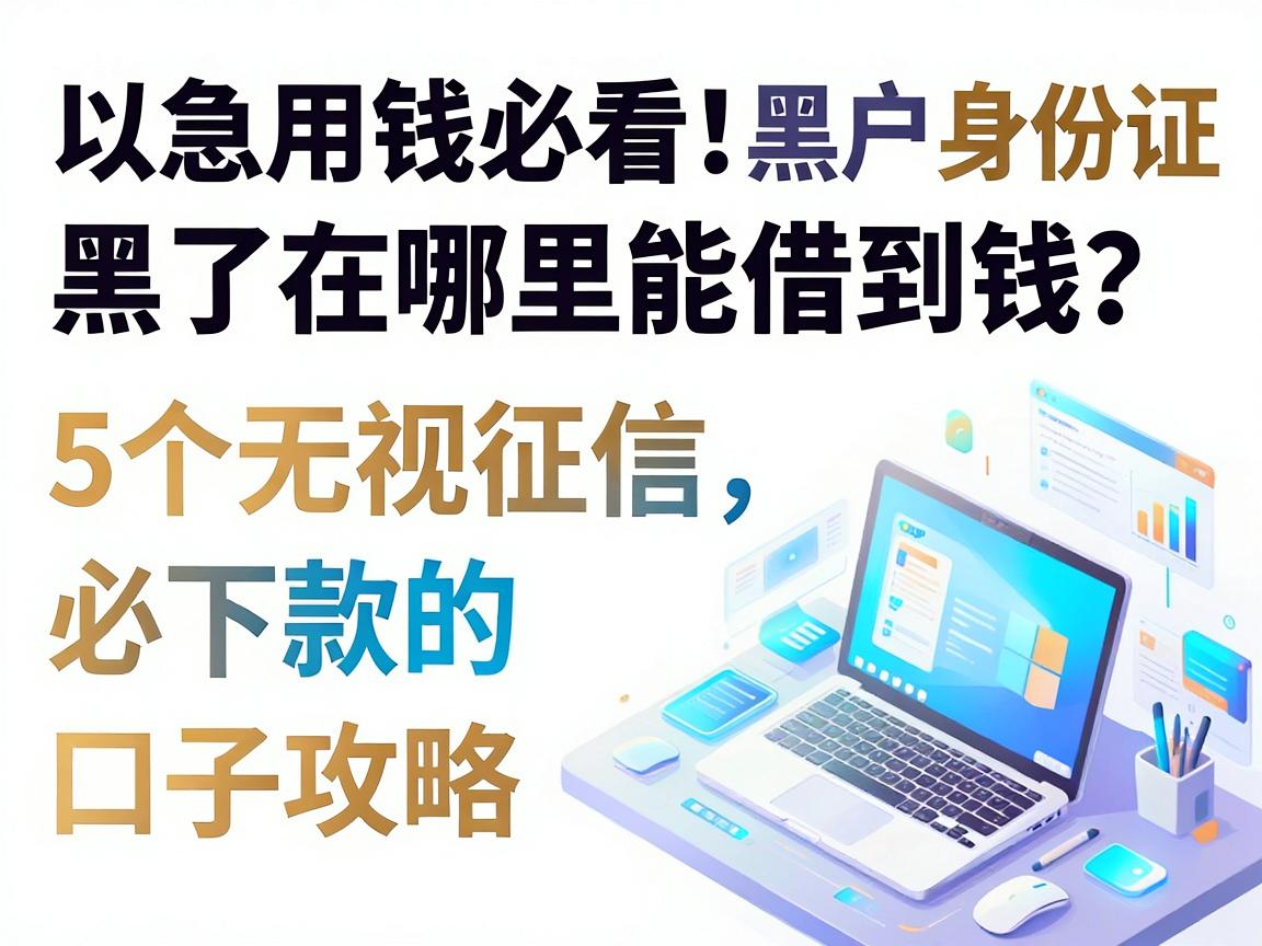 急用钱必看！黑户身份证黑了在哪里能借到钱？5个无视征信必下款的口子攻略
