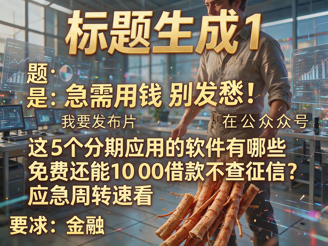 急需用钱别发愁！这5个分期应用的软件有哪些免费还能1000借款不查征信，应急周转速看