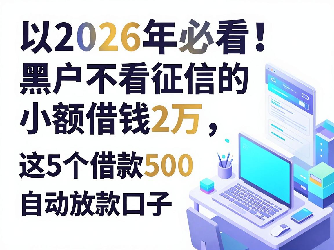 2026年必看！黑户不看征信的小额借钱2万，这5个借款500自动放款口子对征信要求不高