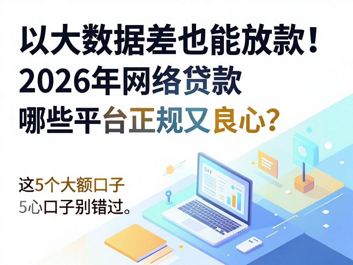 大数据差也能放款！2026年网络贷款哪些平台正规又良心？这5个大额口子别错过