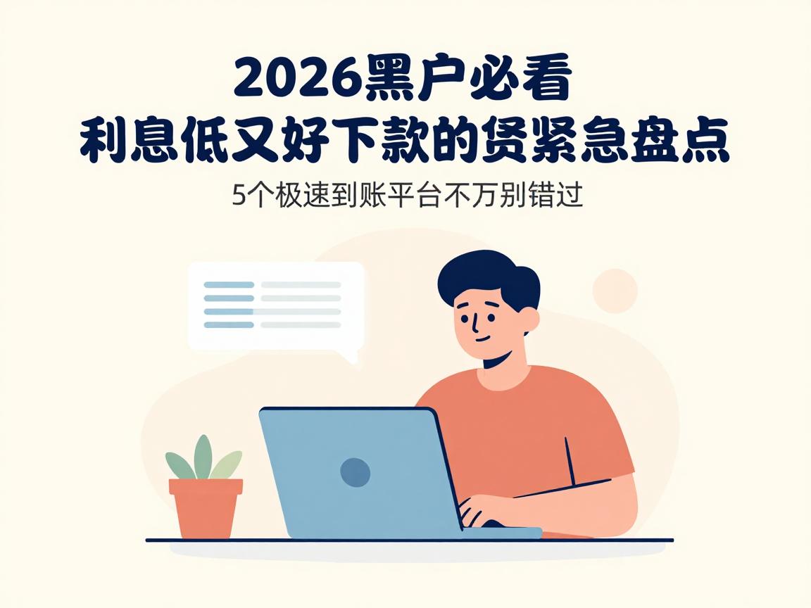 2026黑户必看！利息低又好下款的网贷紧急盘点，这5个极速到账平台千万别错过