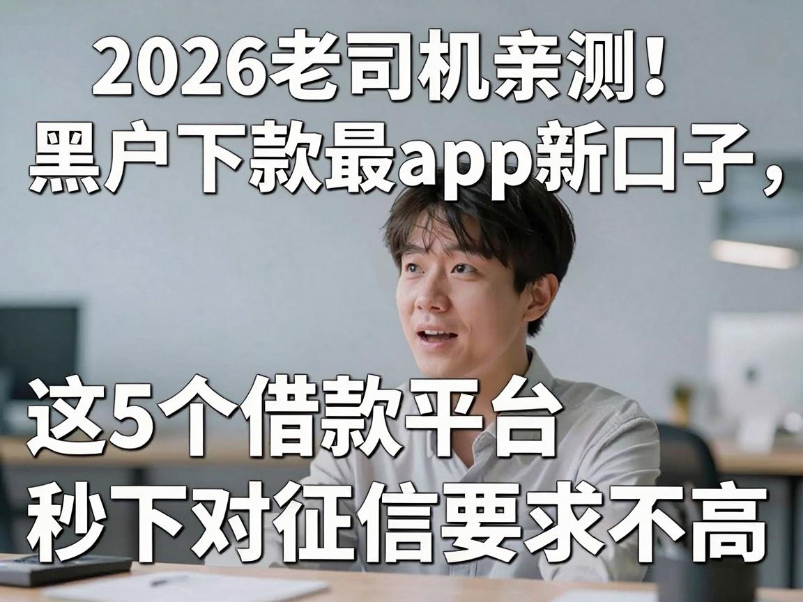 2026老司机亲测！黑户下款最app新口子，这5个借款平台秒下对征信要求不高