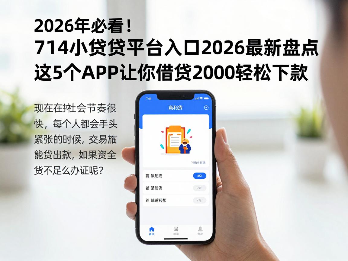 2026年必看！714小额贷款平台入口2026最新盘点，这5个APP让你借款2000轻松下款