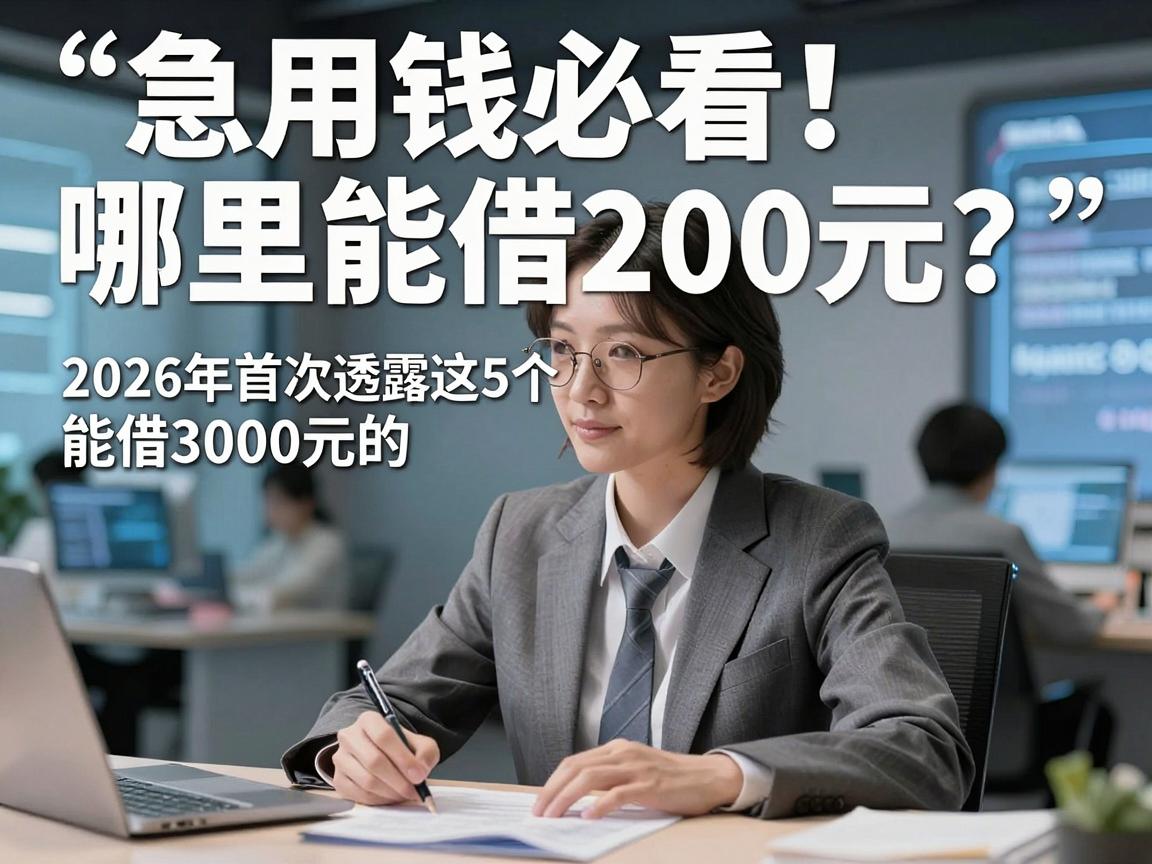 急用钱必看！哪里能借200元？2026年首次透露这5个能借3000元的靠谱平台