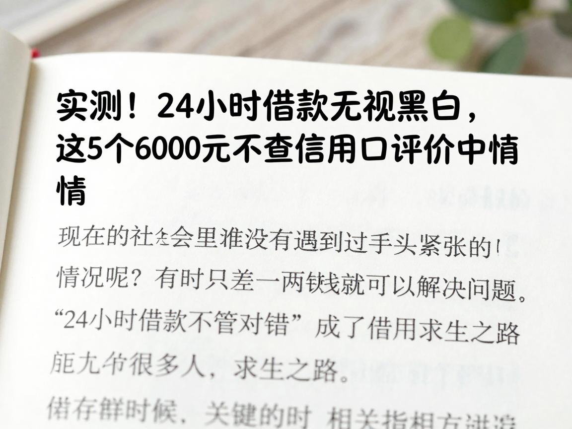实测！24小时借款无视黑白，这5个6000元不查信用口子评价中肯