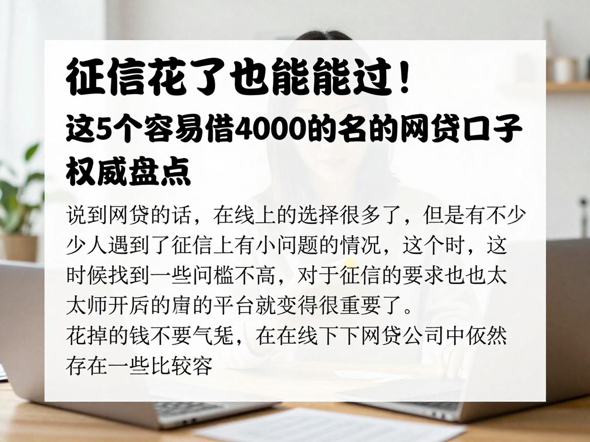 征信花了也能过！这5个容易借4000的网贷口子权威盘点
