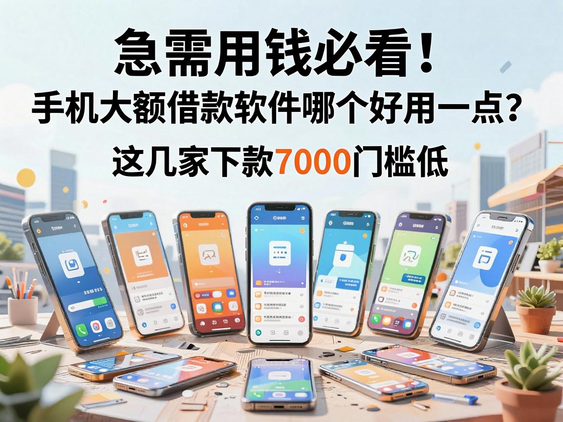 急需用钱必看！手机大额借款软件哪个好用一点？这几家下款7000门槛低