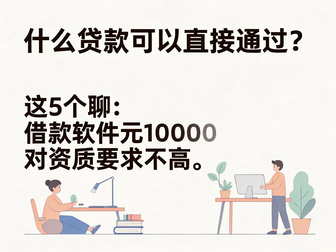 什么贷款可以直接通过？行家闲聊：这5个10000元借款软件对资质要求不高
