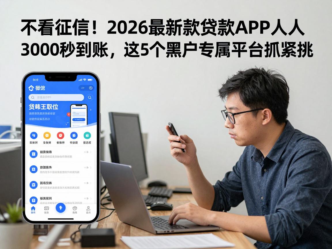 不看征信！2026最新款贷款APP人人3000秒到账，这5个黑户专属平台抓紧挑