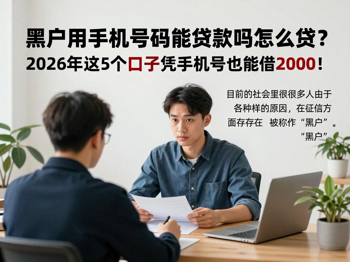 黑户用手机号码能贷款吗怎么贷?2026年这5个口子凭手机号也能借2000!