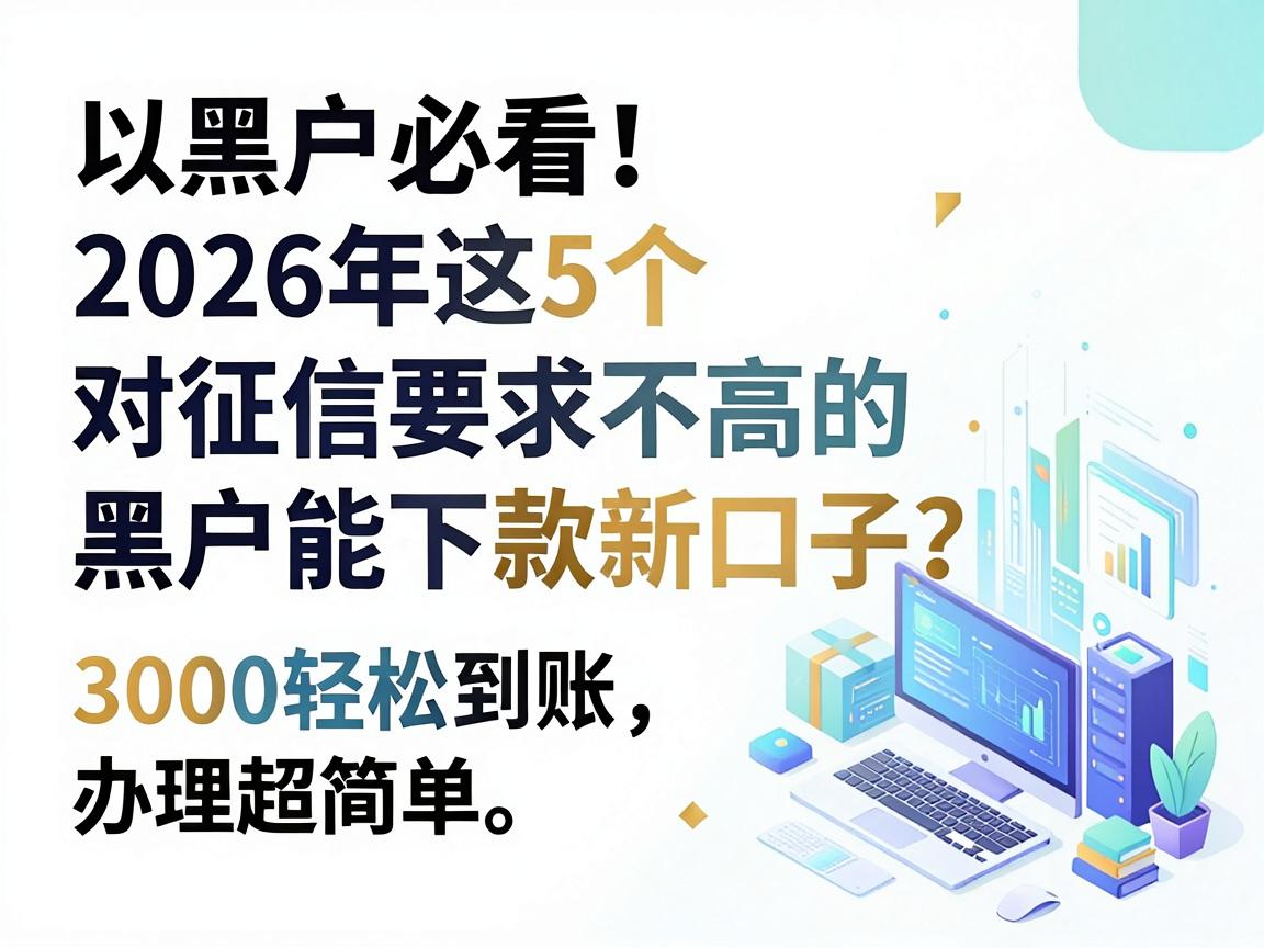 黑户必看！2026年这5个对征信要求不高的黑户能下款新口子，3000轻松到账办理超简单