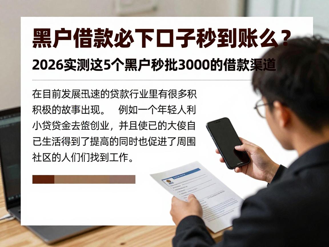 黑户借款必下口子秒到账么？2026实测这5个黑户秒批30000的借款渠道