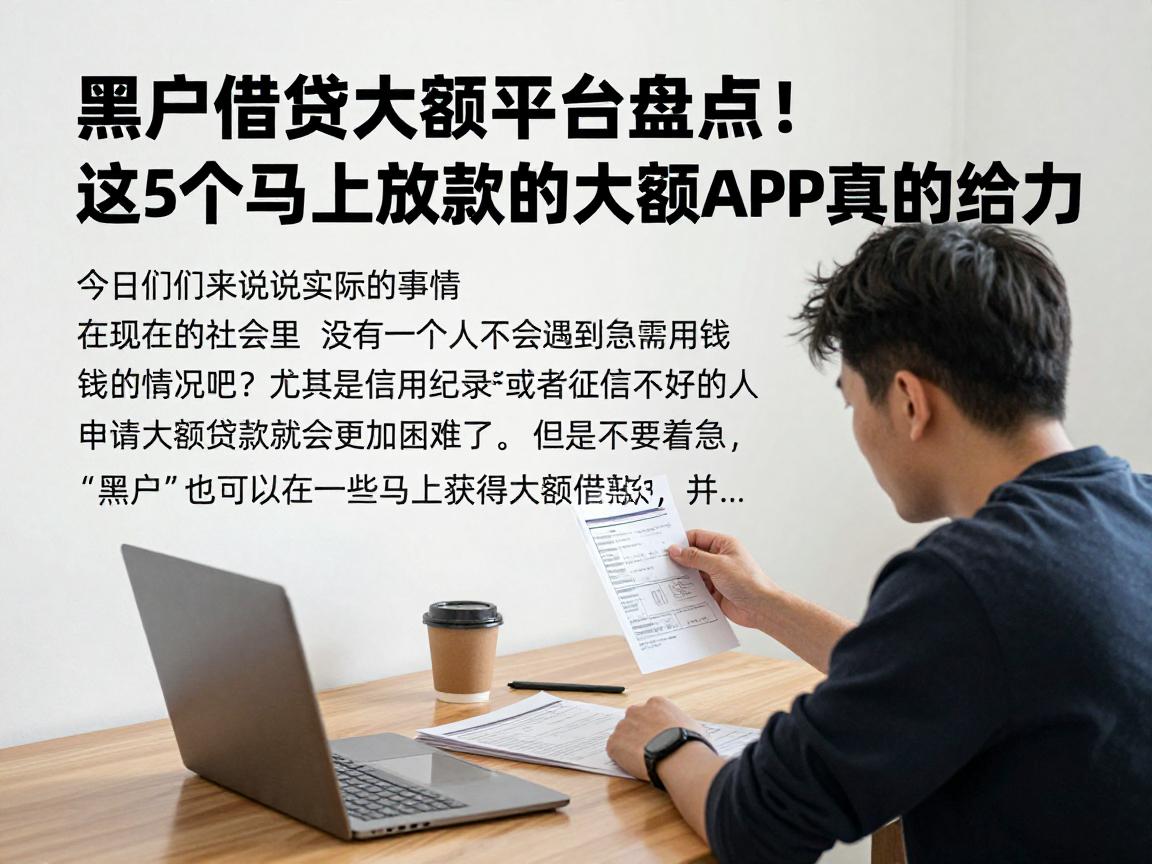 黑户借贷大额平台盘点！这5个马上放款的大额APP真的给力