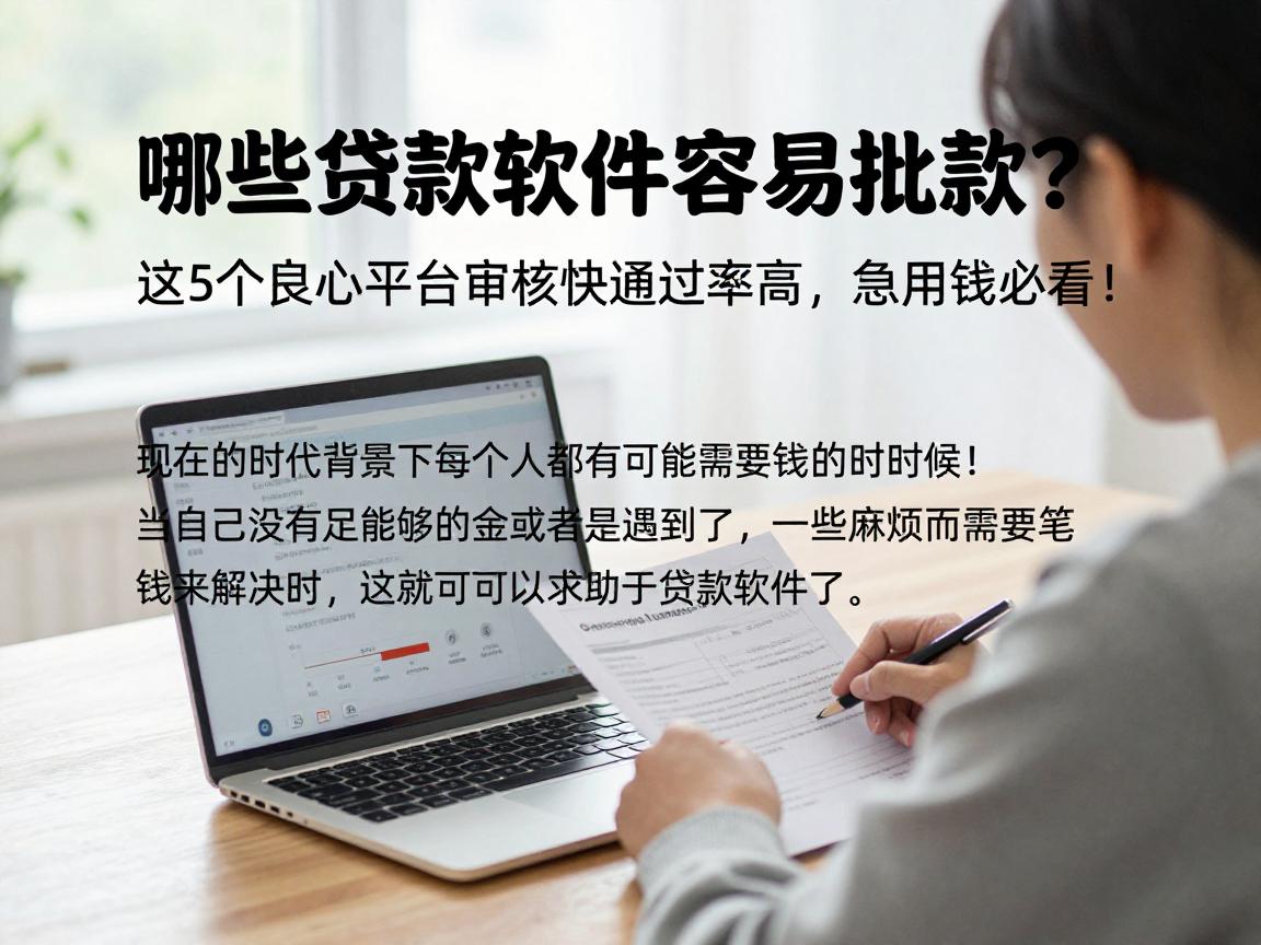 哪些贷款软件容易批款？这5个良心平台审核快通过率高，急用钱必看！