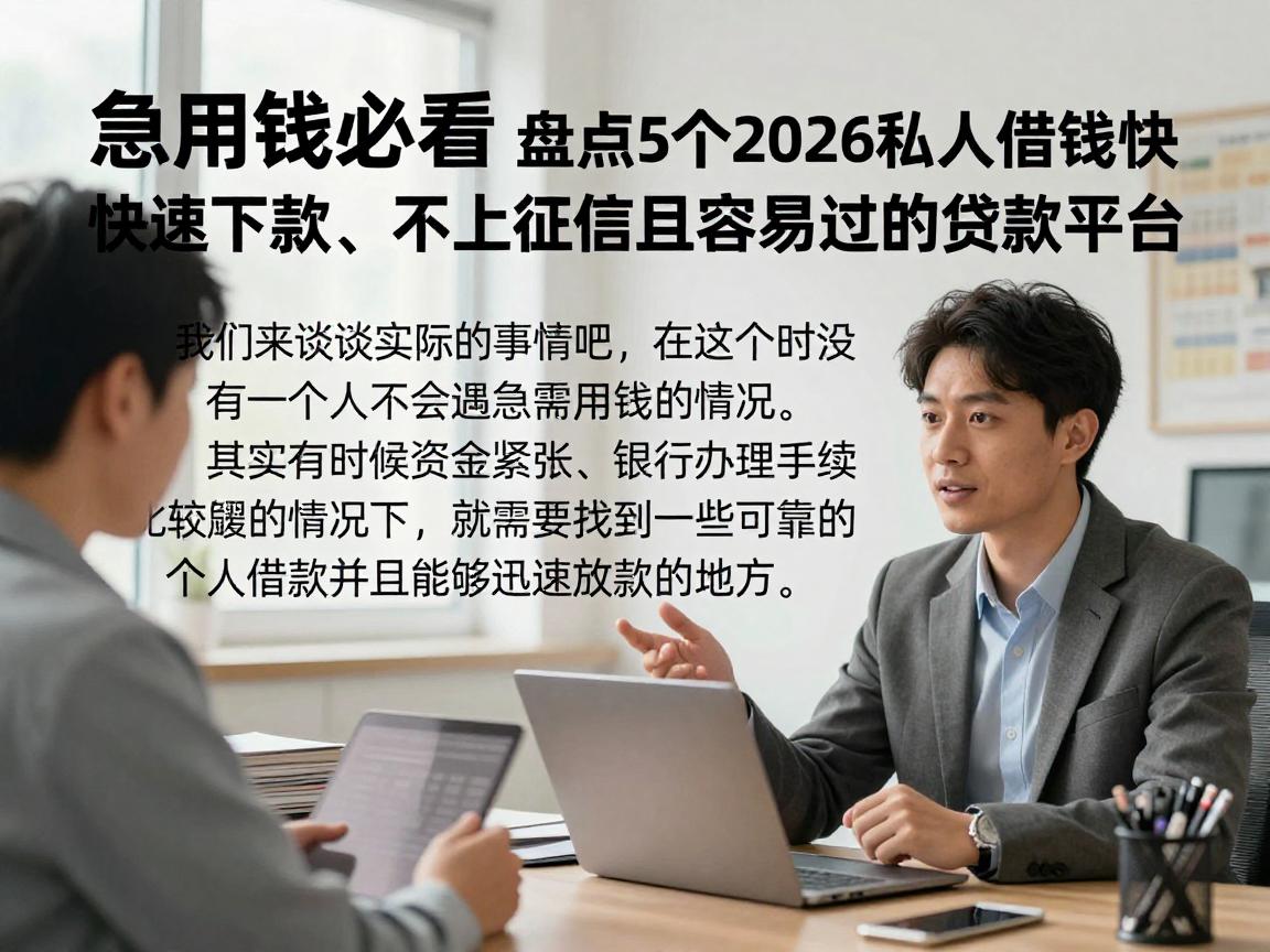 急用钱必看！盘点5个2026私人借钱快速下款、不上征信且容易过的贷款平台