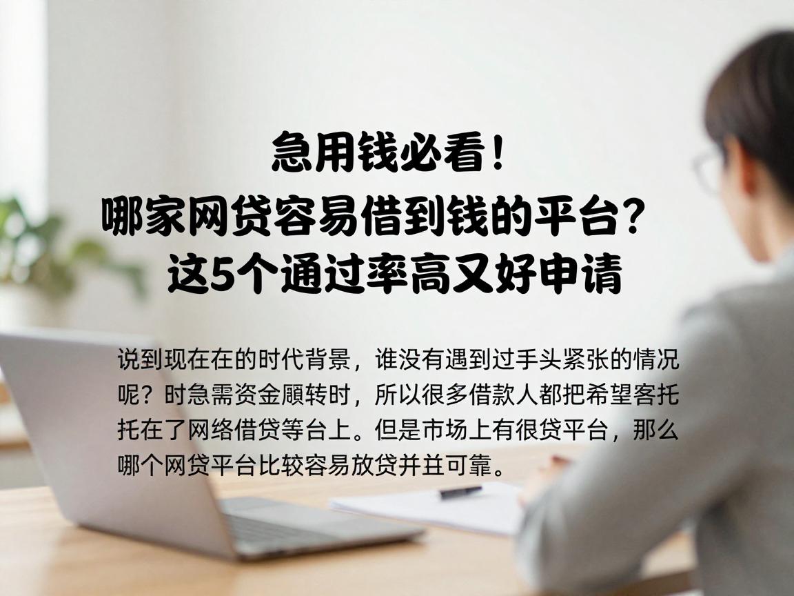 急用钱必看！哪家网贷容易借到钱的平台？这5个通过率高又好申请